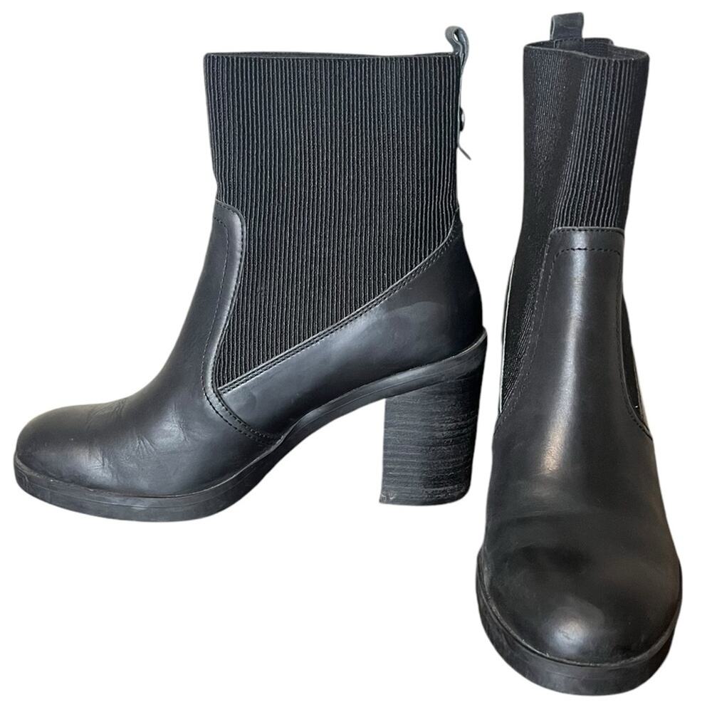 CROWN VINTAGE Adventure Black Leather & Elastic‎ Bootie Women's Size 9